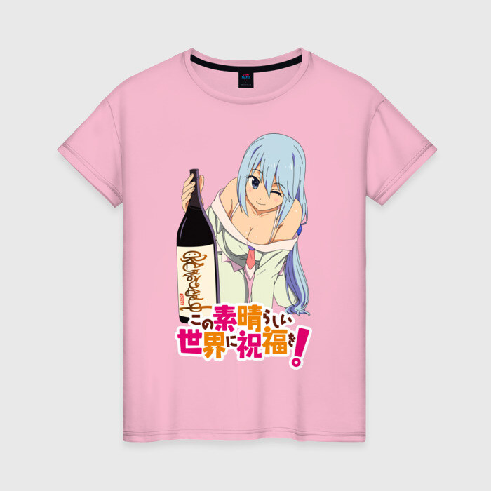 Женская футболка хлопок KonoSuba. Аква фото