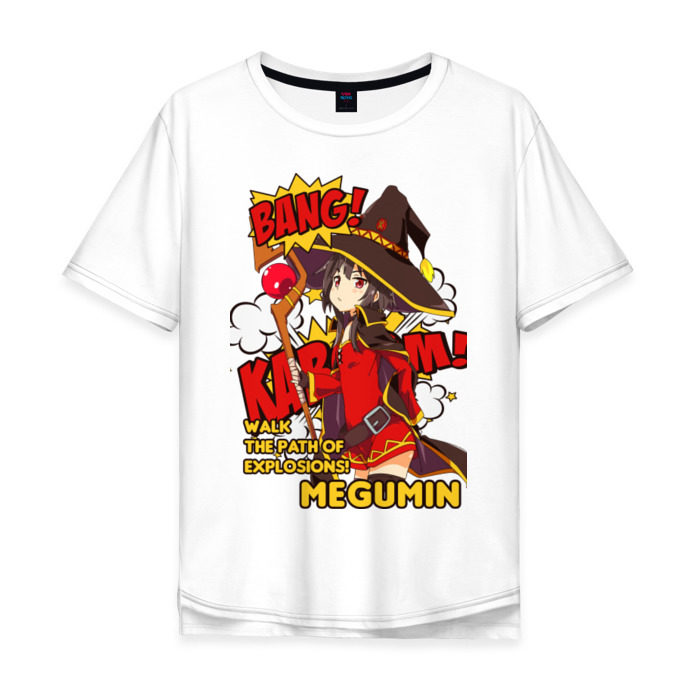 Мужская футболка хлопок Oversize KonoSuba. Мегумин фото