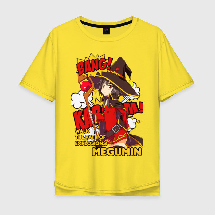 Мужская футболка хлопок Oversize KonoSuba. Мегумин фото