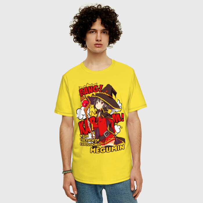 Мужская футболка хлопок Oversize KonoSuba. Мегумин фото
