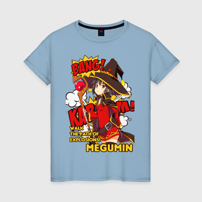 Женская футболка хлопок KonoSuba. Мегумин фото
