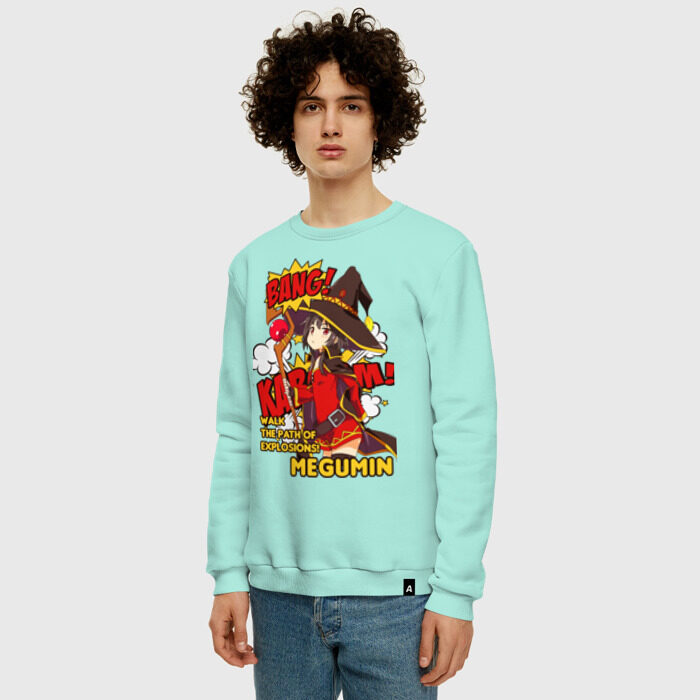 Мужской свитшот хлопок KonoSuba. Мегумин фото