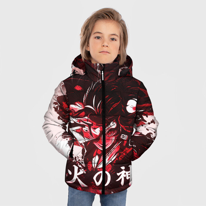 Зимняя куртка для мальчиков 3D КЛИНОК РАССЕКАЮЩИЙ ДЕМОНОВ фото