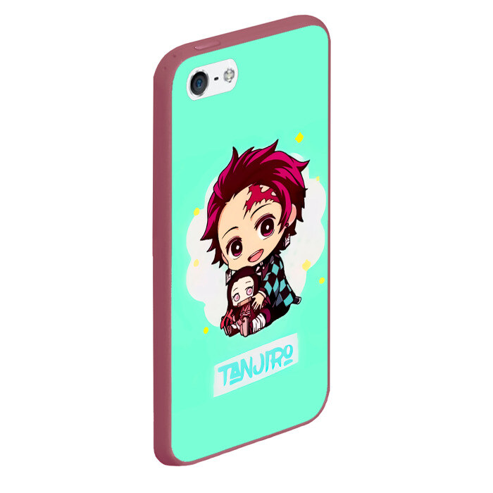 Чехол для iPhone 5/5S матовый Танджиро Клинок, рассекающий демонов фото