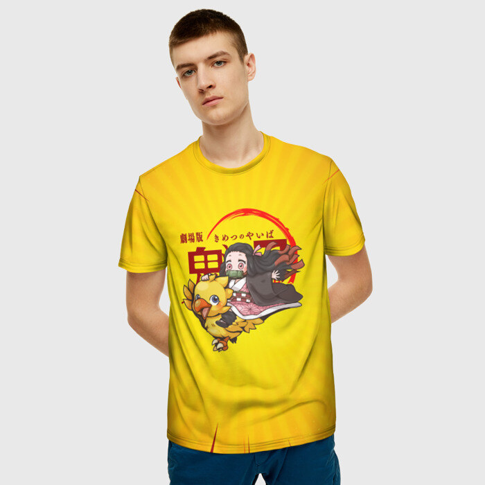 Мужская футболка 3D Незуко | Клинок, рассекающий демонов фото