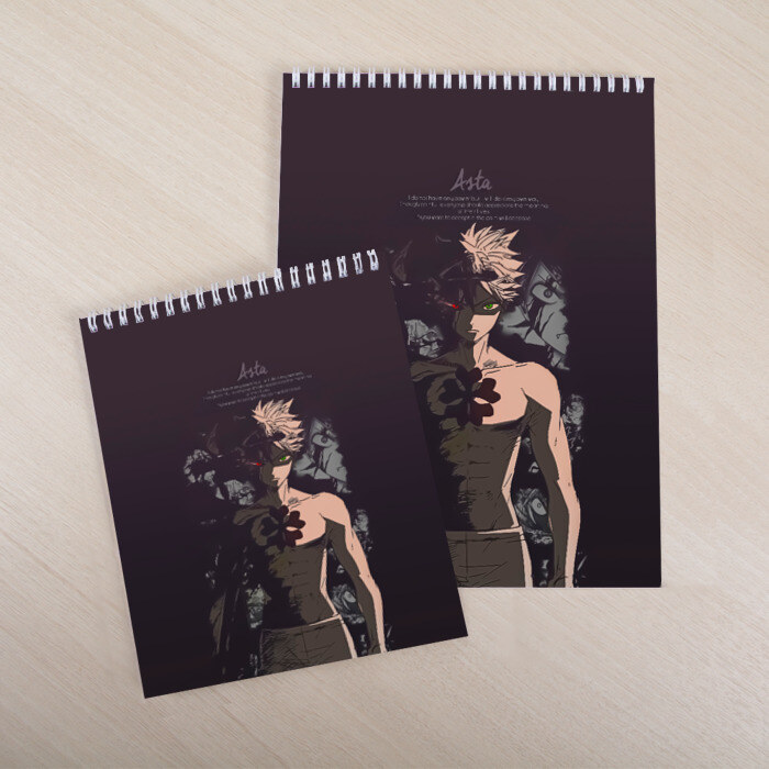 Скетчбук Мощный торс Аста Чёрный клевер фото