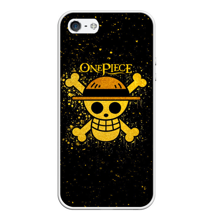 Чехол для iPhone 5/5S матовый Веселый Роджер пиратов Соломенной Шляпы фото