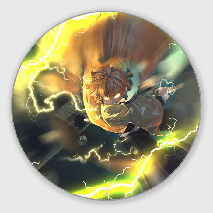 Коврик для мышки круглый ZENITSU | ЗЕНИТСУ | ЛОГО (+спина) фото